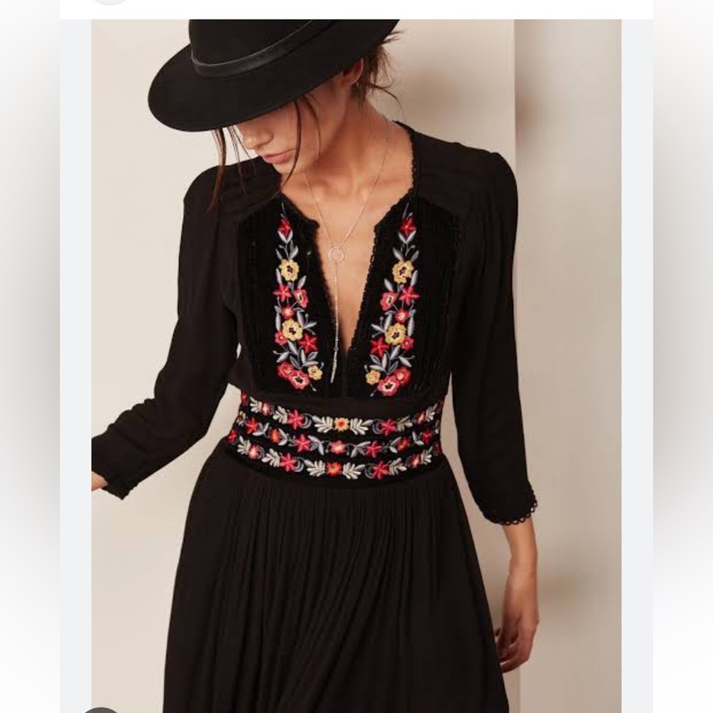 Free People Flora Midi Dress, Black